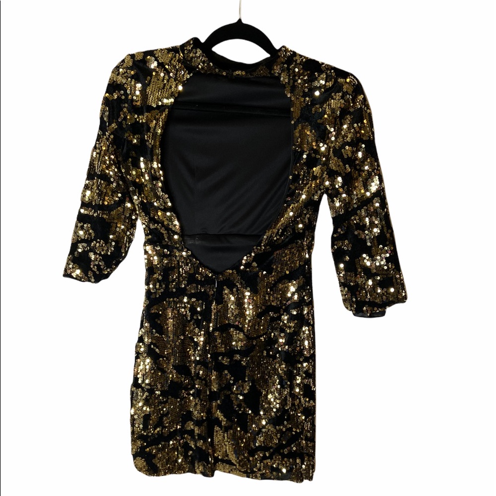 Zara sequin keyhole back mini dress - Picture 3 of 7